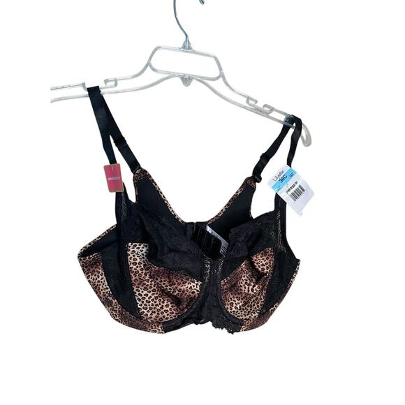 Lilyette Leopard Minimizer Bra Underwire Ultimate Smoothing Black Size 36C NEW - Picture 1 of 2